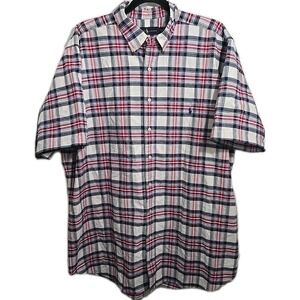 Ralph‎ Lauren Mens Sz 2XLT Cotton Blue Red Checks Plaids Polo Pony Casual Shirt